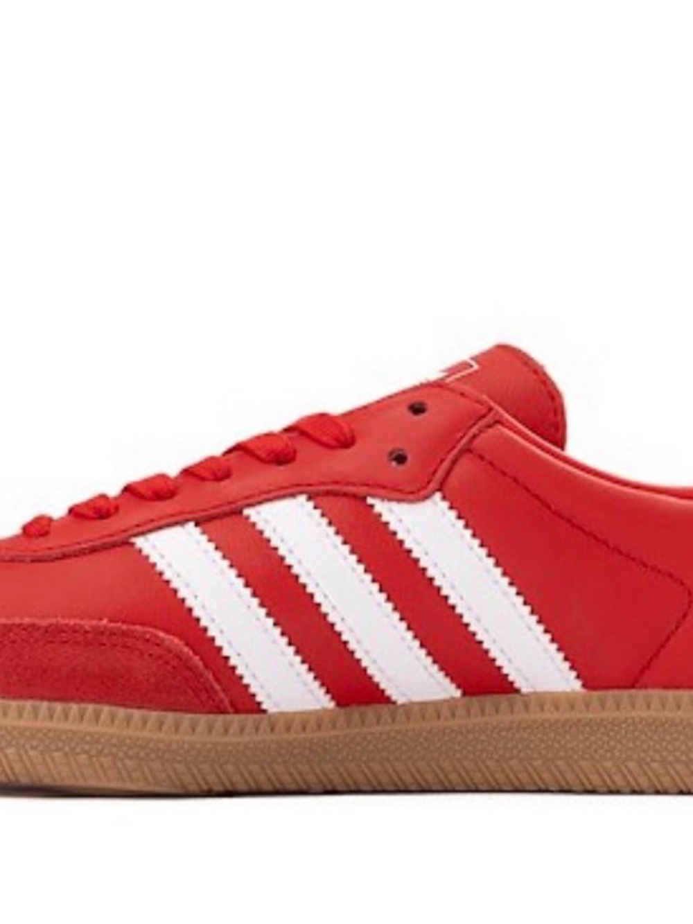 Adidas Samba Better Scarlet/White/Gold with gum buttom sole 7.5 Women NIB!